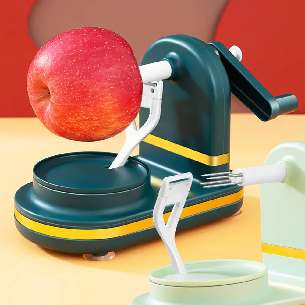 Descascador Manual Rotativo de Frutas Multifuncional - Tkks© GRÁTIS Cortador!