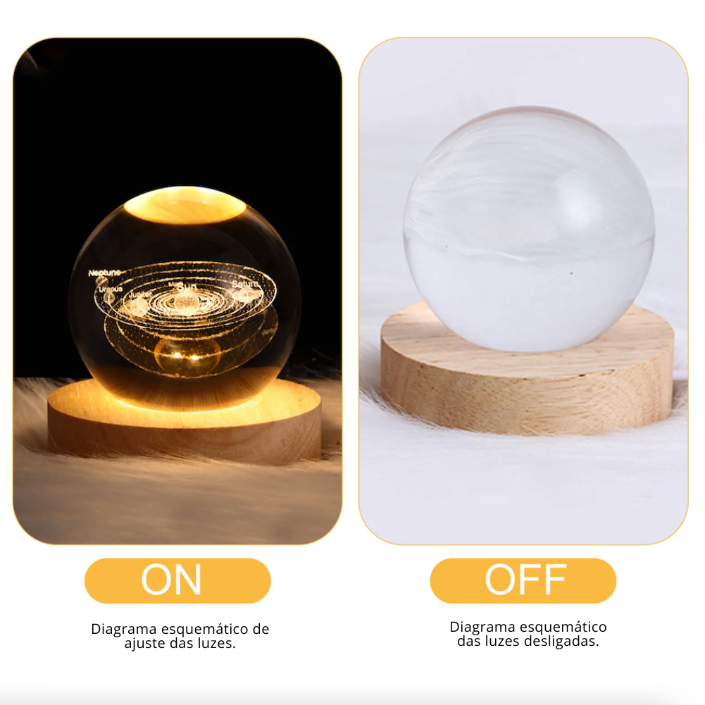 Esfera Astro 3D de Cristal LED - Tkks©