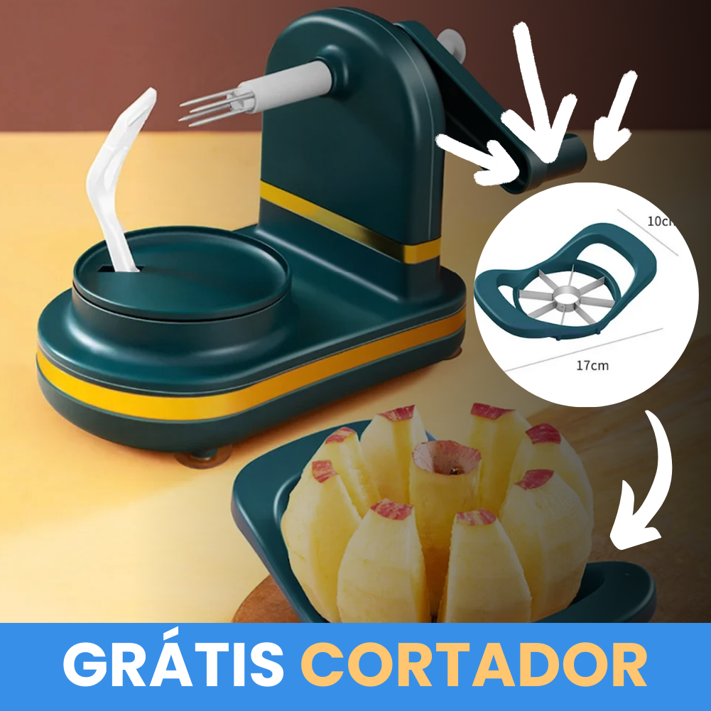 Descascador Manual Rotativo de Frutas Multifuncional - Tkks© GRÁTIS Cortador!
