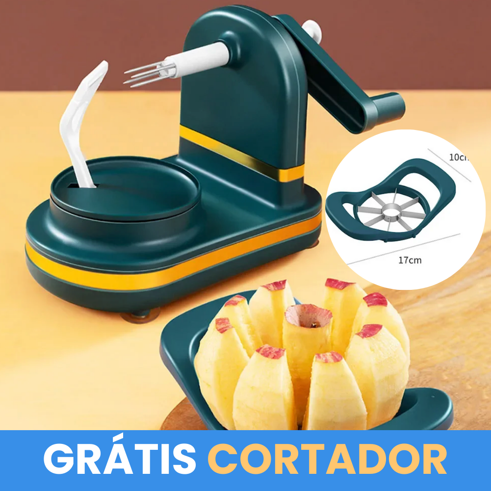 Descascador Manual Rotativo de Frutas Multifuncional - Tkks© GRÁTIS Cortador!